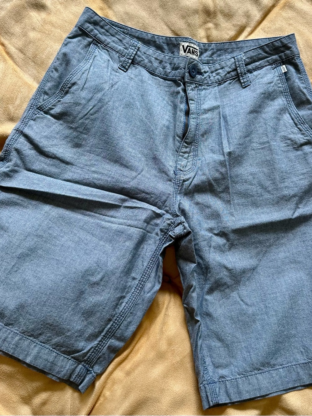 Vans Men’s Chambray Blue Flat-Front Shorts